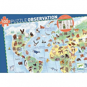 Пазл - Животные мира с буклетом (Djeco, 07420k)